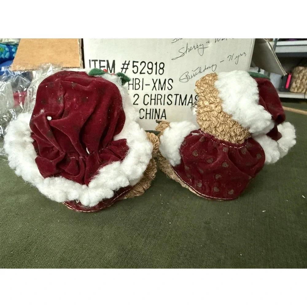 2‎ Happy Holiday Merry Christmas Teddy Bear Resin Figures 4